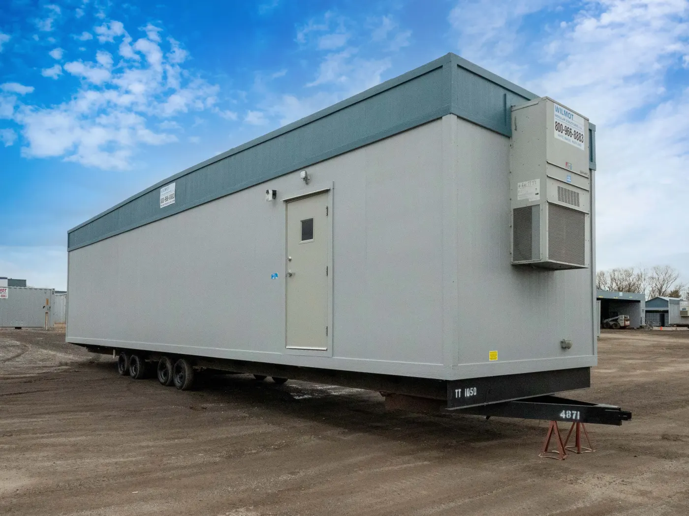 Office trailer in a rental yard
